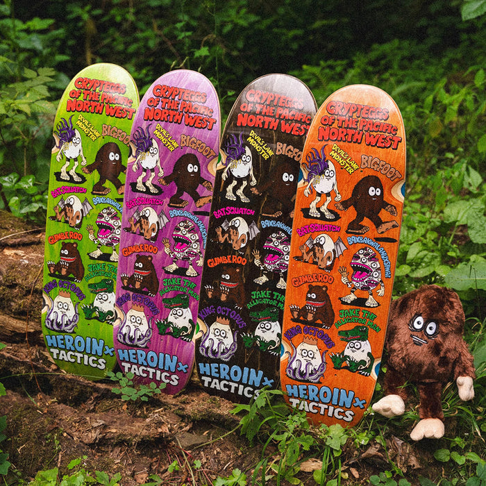 HEROIN SKATEBOARDS(ヘロイン スケートボード)| HEROIN SKATEBOARD(ヘロイン スケートボード)| HEROIN X TACTICS CRYPTEGGS 9.125 SYMMETRICAL SHAPE SKATEBOARD DECK / GREEN - 9.125 | スノーボード・スケートボードのTACTICS JAPAN | スノーボード・スケートボードのTACTICS JAPAN
