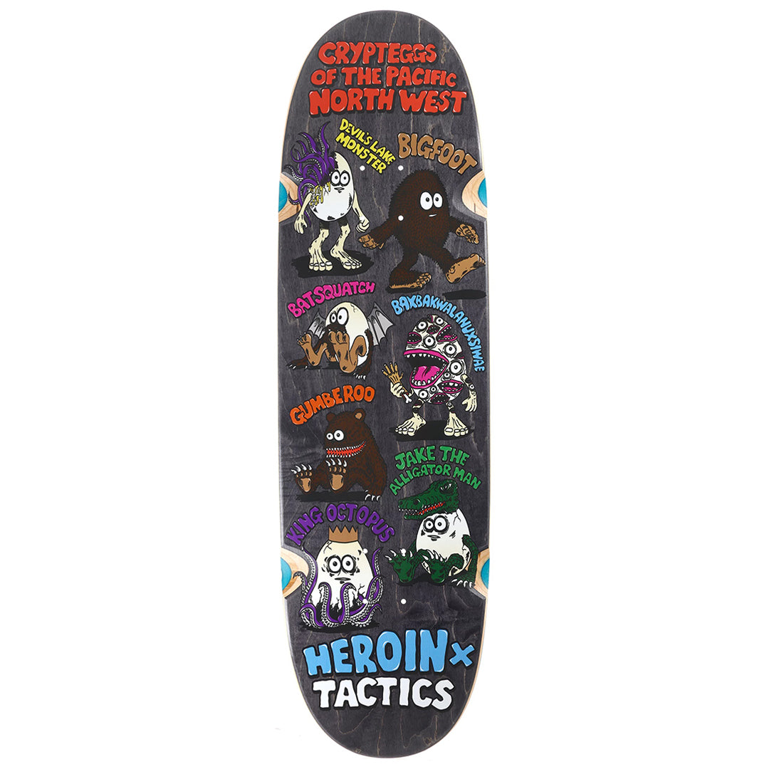 HEROIN SKATEBOARD(ヘロイン スケートボード)| HEROIN X TACTICS CRYPTEGGS 9.125 SYMMETRICAL SHAPE SKATEBOARD DECK / BLACK - 9.125 | スノーボード・スケートボードのTACTICS JAPAN