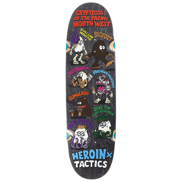 HEROIN SKATEBOARD(ヘロイン スケートボード)| HEROIN X TACTICS CRYPTEGGS 9.125 SYMMETRICAL SHAPE SKATEBOARD DECK / BLACK - 9.125 | スノーボード・スケートボードのTACTICS JAPAN