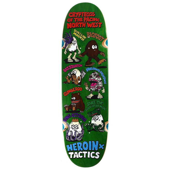 HEROIN SKATEBOARDS(ヘロイン スケートボード)| HEROIN SKATEBOARD(ヘロイン スケートボード)| HEROIN X TACTICS CRYPTEGGS 9.125 SYMMETRICAL SHAPE SKATEBOARD DECK / GREEN - 9.125 | スノーボード・スケートボードのTACTICS JAPAN | スノーボード・スケートボードのTACTICS JAPAN