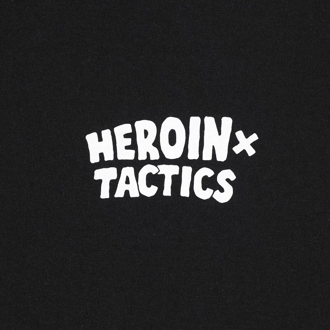 HEROIN SKATEBOARD(ヘロイン スケートボード)| HEROIN X TACTICS CRYPTEGGS T-SHIRT / BLACK | スノーボード・スケートボードのTACTICS JAPAN