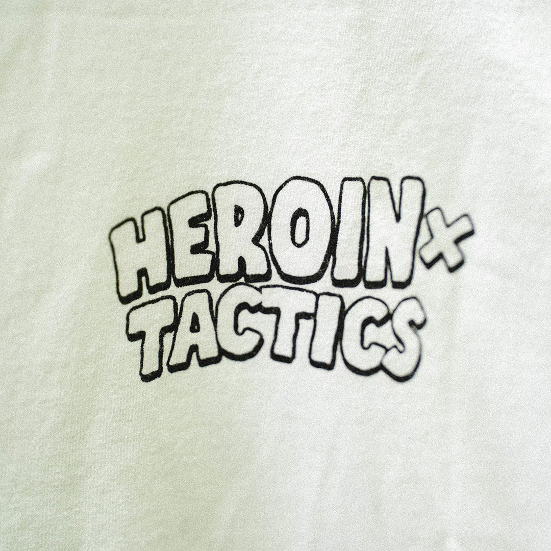 HEROIN SKATEBOARD(ヘロイン スケートボード)| HEROIN X TACTICS CRYPTEGGS T-SHIRT / WHITE | スノーボード・スケートボードのTACTICS JAPAN