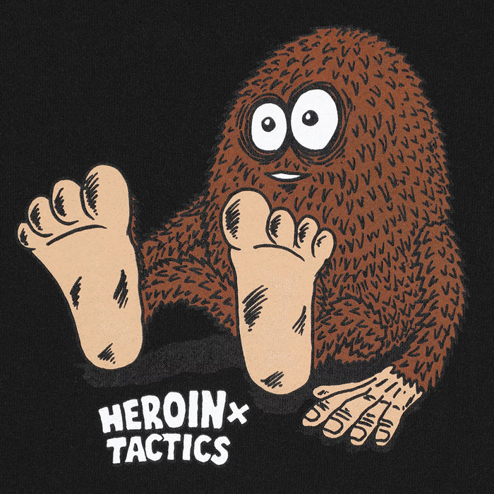 HEROIN SKATEBOARDS(ヘロイン スケートボード)| HEROIN X TACTICS EGGFOOT HOODIE / BLACK | スノーボード・スケートボードのTACTICS JAPAN