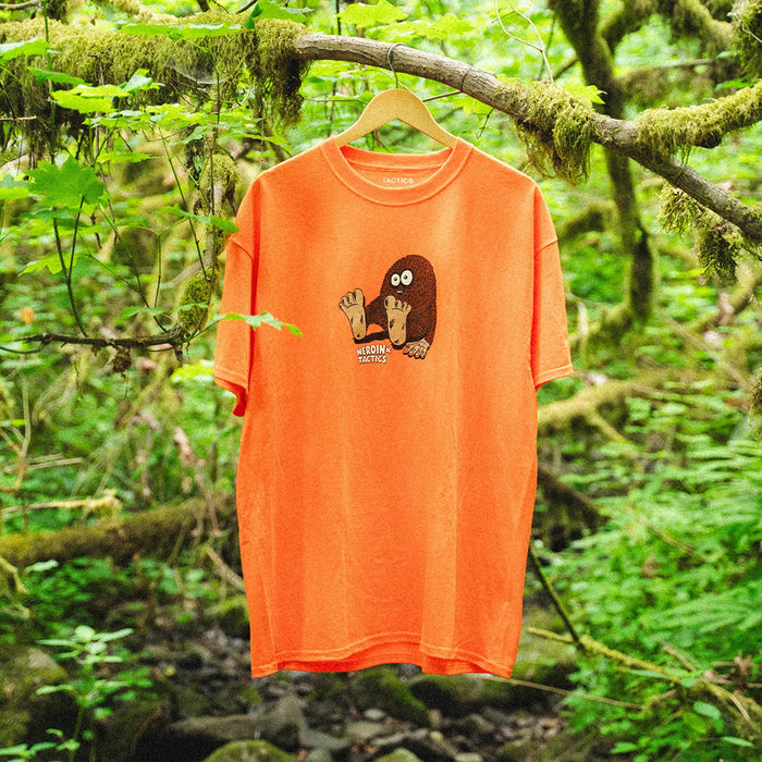 HEROIN SKATEBOARD(ヘロイン スケートボード)| HEROIN X TACTICS EGGFOOT SS T-SHIRT / SAFTEY ORANGE | スノーボード・スケートボードのTACTICS JAPAN