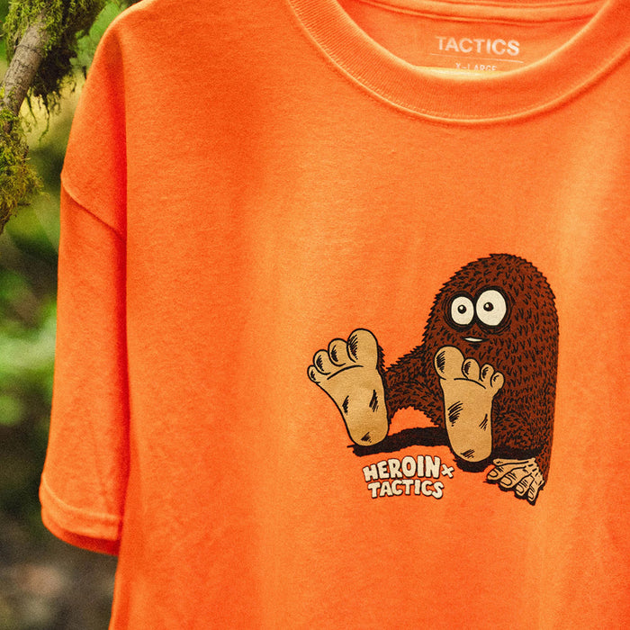 HEROIN SKATEBOARD(ヘロイン スケートボード)| HEROIN X TACTICS EGGFOOT SS T-SHIRT / SAFTEY ORANGE | スノーボード・スケートボードのTACTICS JAPAN