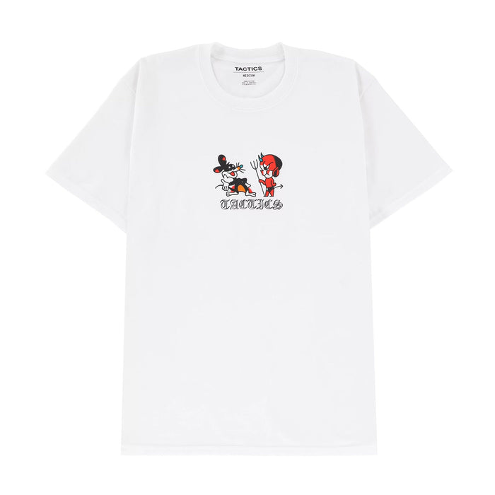 TACTICS(タクティクス)| LUCKY DEVIL T-SHIRT / WHITE | スノーボード・スケートボードのTACTICS JAPAN