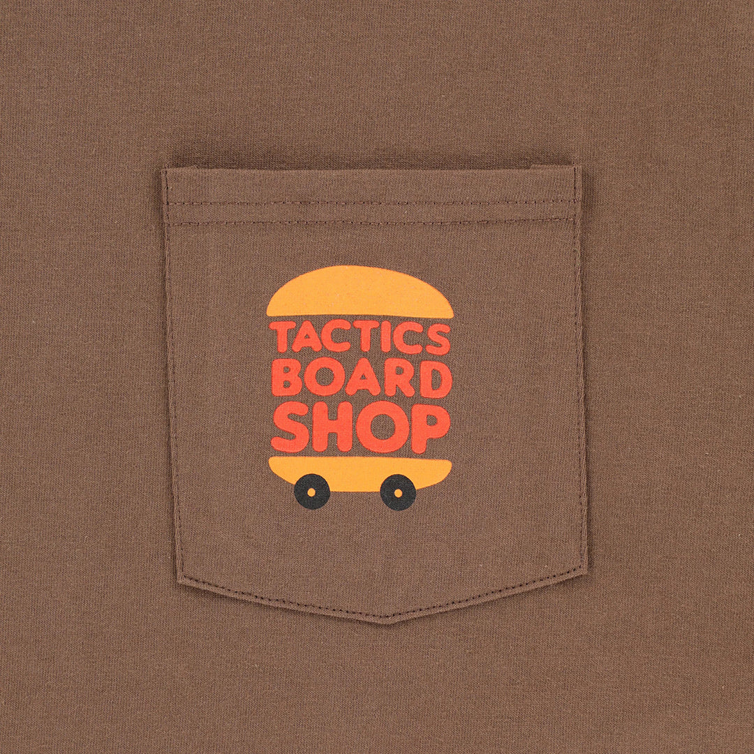 TACTICS(タクティクス)| NICE BUNS SS POCKET T-SHIRT / BROWN | スノーボード・スケートボードのTACTICS JAPAN