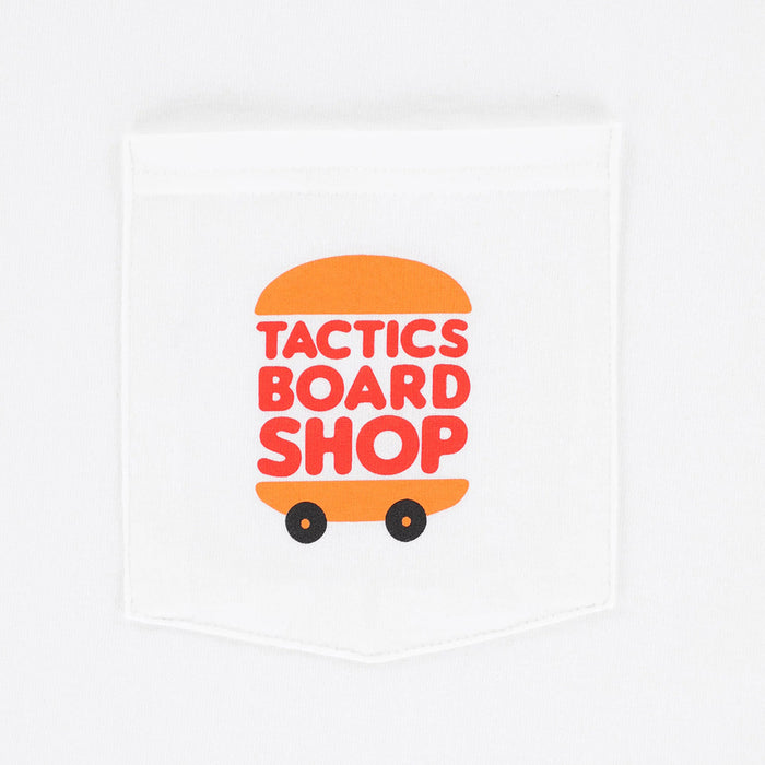 TACTICS(タクティクス)| NICE BUNS SS POCKET T-SHIRT / WHITE | スノーボード・スケートボードのTACTICS JAPAN