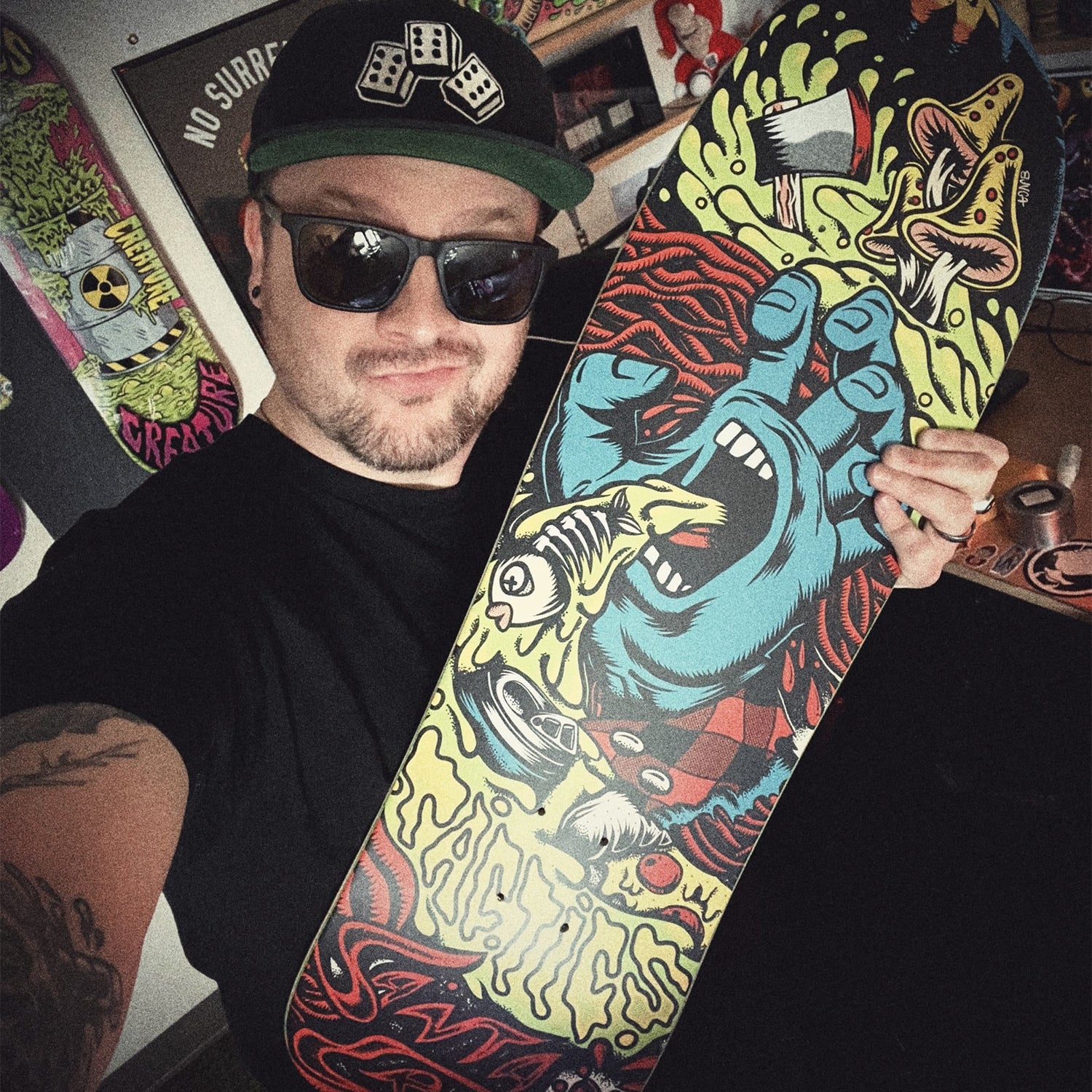 TACTICS Ⅹ SANTA CRUZ SCREAMING HAND 9.7 SKATEBOARD DECK