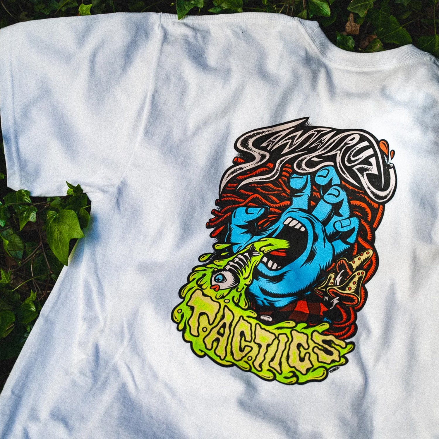 SANTA CRUZ SKATEBOARDS(サンタ クルーズ スケートボード)| SANTA CRUZ SCREAMING HAND TACTICS T-SHIRT / WHITE | スノーボード・スケートボードのTACTICS JAPAN