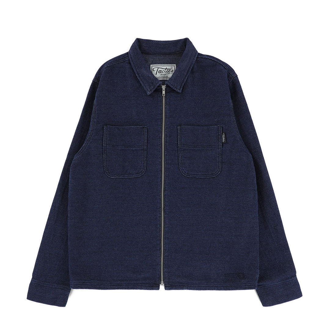 TACTICS(タクティス)| SHASHIKO ZIP L/S SHIRT / INDIGO | スノーボード・スケートボードのTACTICS JAPAN