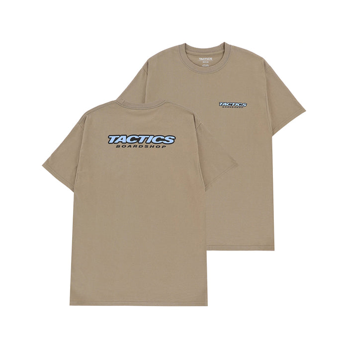 TACTICS(タクティクス)| THROWBACK LOGO T-SHIRT / LIGHT BROWN | スノーボード・スケートボードのTACTICS JAPAN