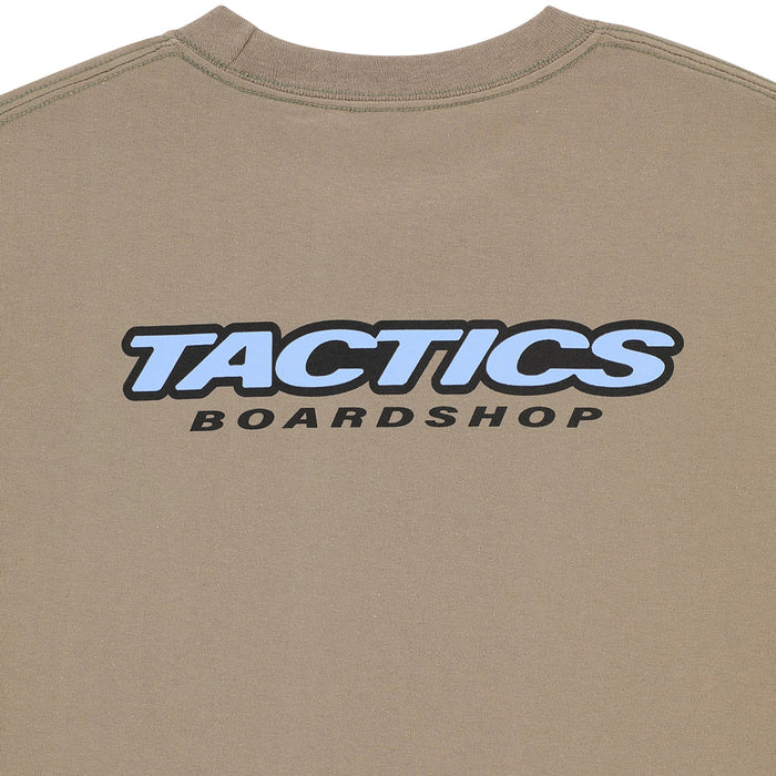 TACTICS(タクティクス)| THROWBACK LOGO T-SHIRT / LIGHT BROWN | スノーボード・スケートボードのTACTICS JAPAN