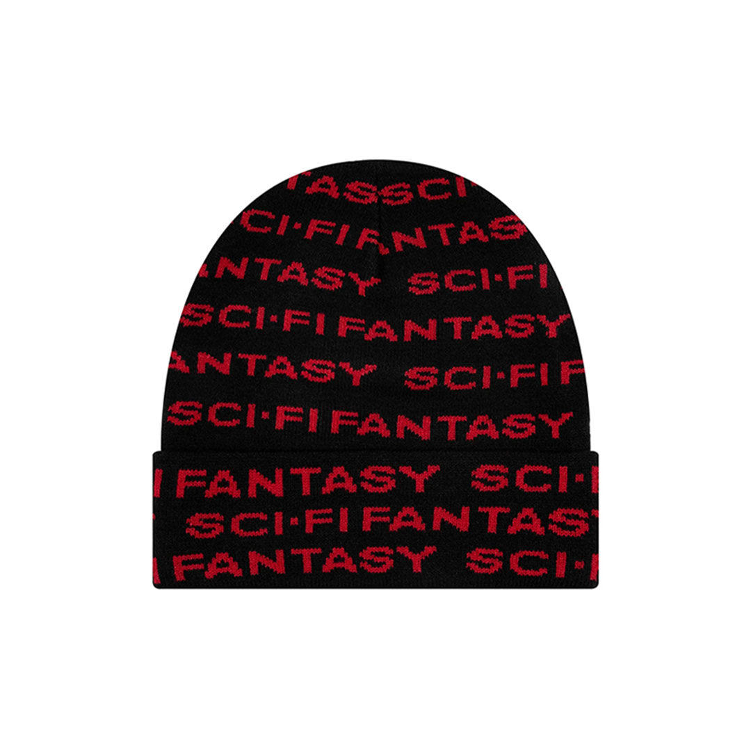 SCI-FI FANTASY（サイファイファンタジー）| REPEAT LOGO BEANIE / BLACK | スノーボード・スケートボードのTACTICS JAPAN