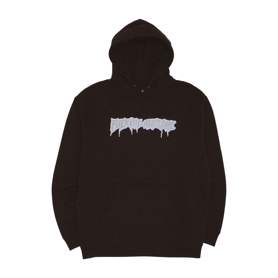 FUCKING AWESOME（ファッキン オーサム）| REFLECTIVE DRIP LOGO HOODIE / BLACK | スノーボード・スケートボードのTACTICS JAPAN