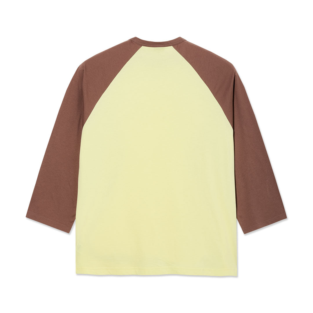 POLAR SKATE CO.（ポーラー スケート カンパニー）| 3/4 SLEEVE TEE / CINNAMON/LIGHT YELLOW | スノーボード・スケートボードのTACTICS JAPAN