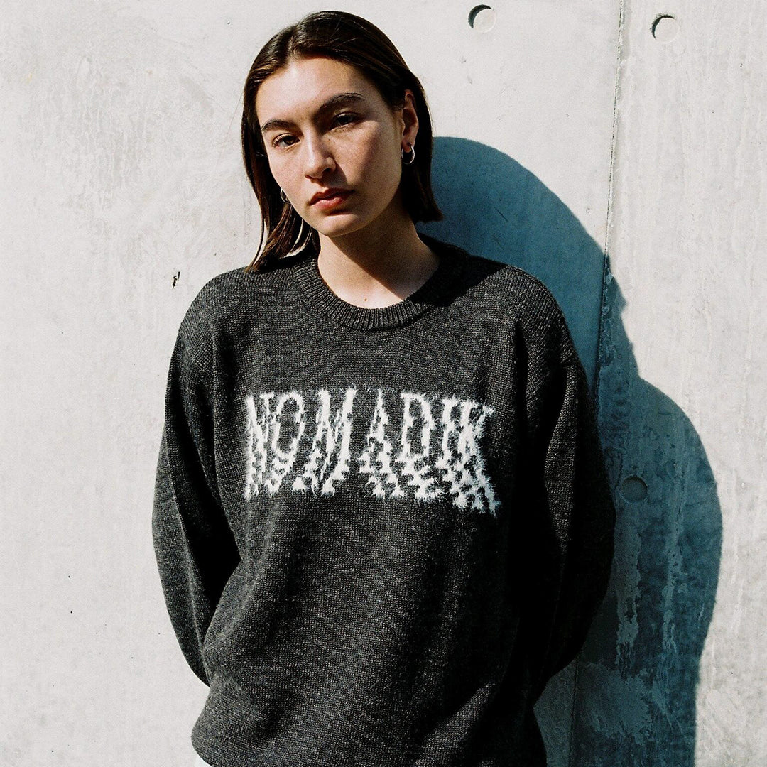 NOMADIK（ノマディック）| JACQUARD SWEATER 2026 / GRAY/WHITE | スノーボード・スケートボードのTACTICS JAPAN