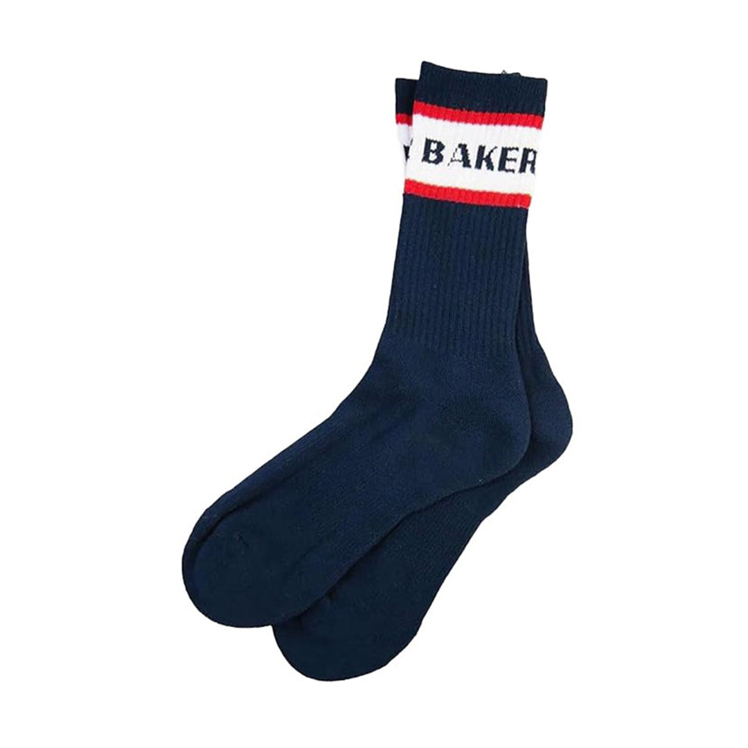 BAKER SKATEBOARDS（ベイカー スケートボード）| WHITE STRIPE SOCKS / NAVY | スノーボード・スケートボードのTACTICS JAPAN