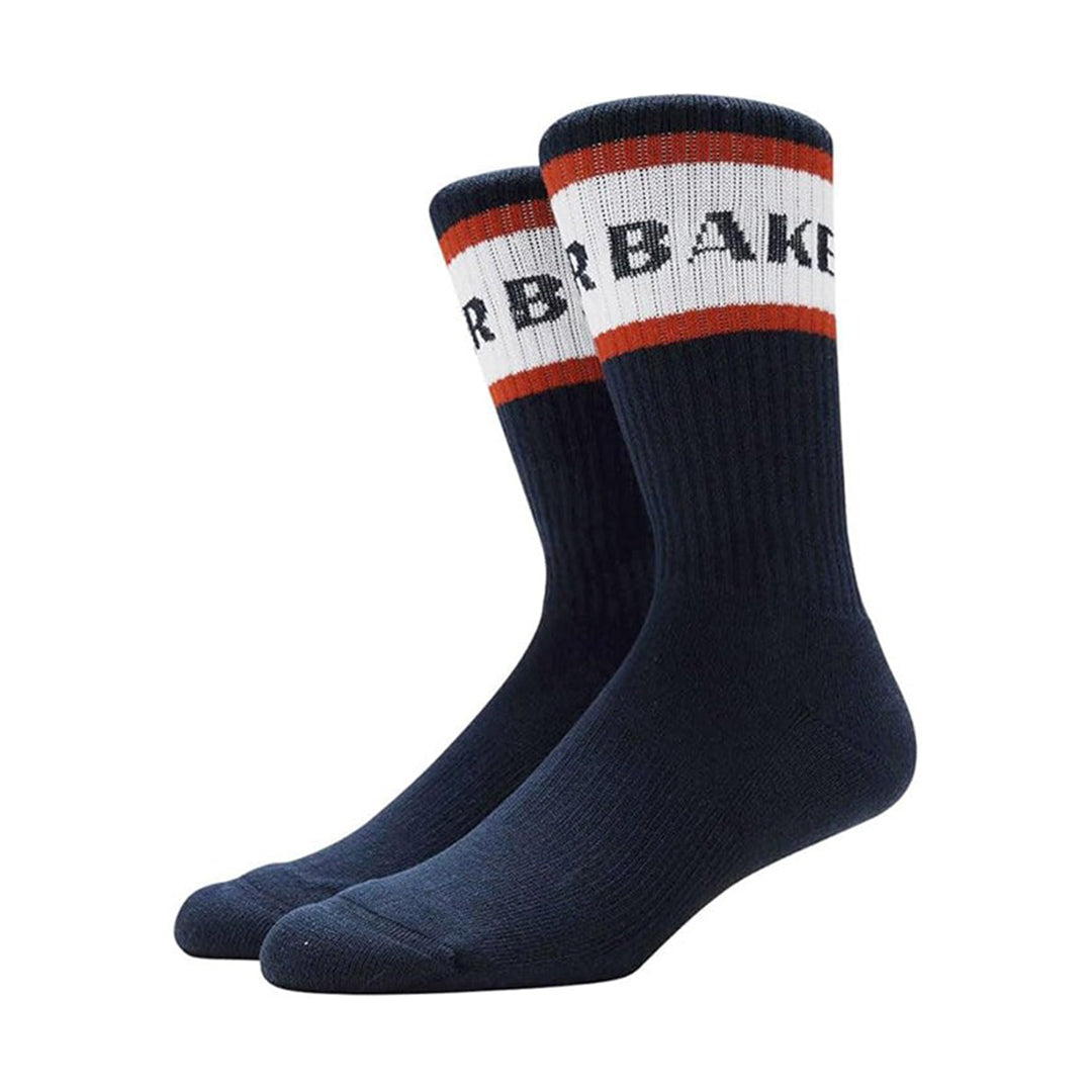 BAKER SKATEBOARDS（ベイカー スケートボード）| WHITE STRIPE SOCKS / NAVY | スノーボード・スケートボードのTACTICS JAPAN