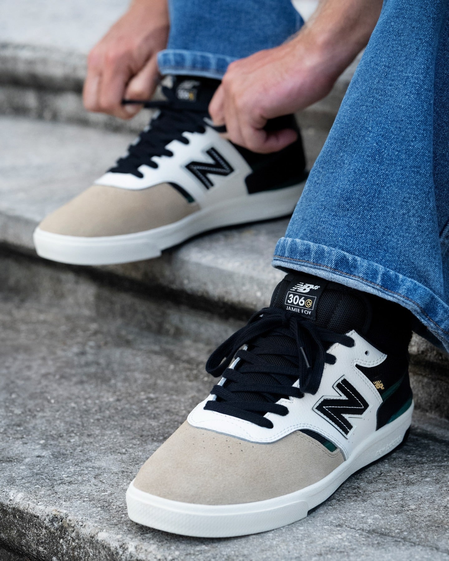 NEW BALANCE NUMERIC（ニューバランス ヌメリック）| UN306CSP JAMIE FOY / BLACK WITH NIGHTWATCH GREEN | スノーボード・スケートボードのTACTICS JAPAN