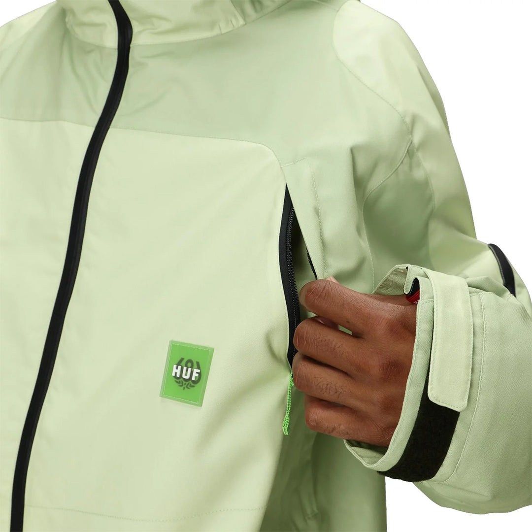 686 （シックス エイト シックス） | 686 X HUF DOUBLE H SHELL JACKE / HUF GREEN COLORBLOCK | スノーボード・スケートボードのTACTICS JAPAN