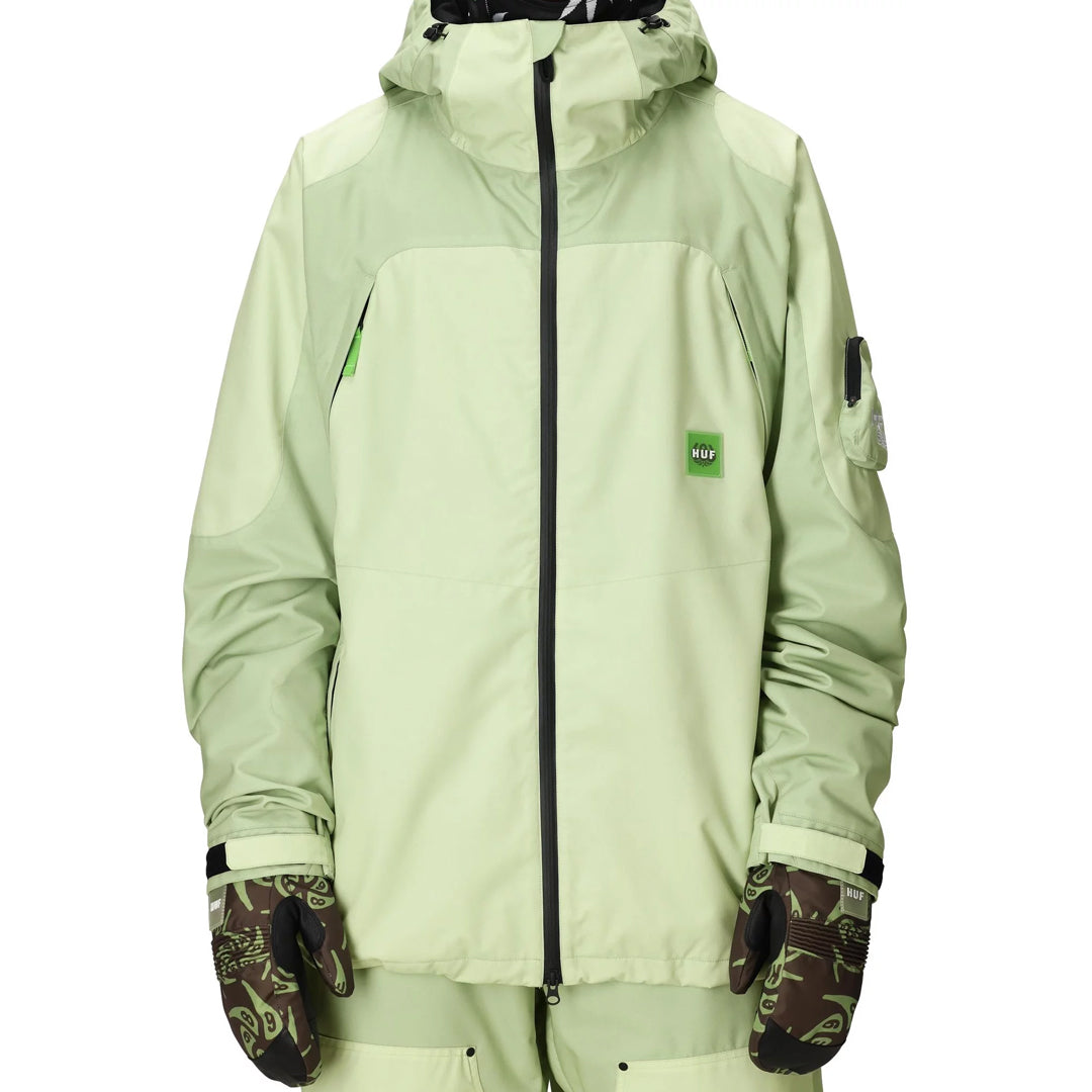 686 （シックス エイト シックス） | 686 X HUF DOUBLE H SHELL JACKE / HUF GREEN COLORBLOCK | スノーボード・スケートボードのTACTICS JAPAN