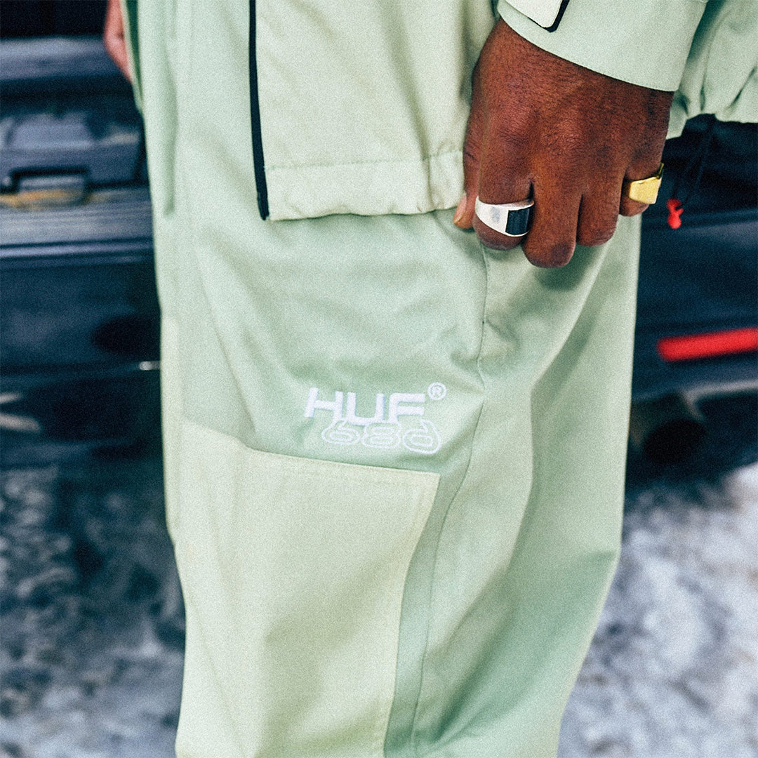 686 （シックス エイト シックス） | 686 X HUF DOUBLE H SHELL PANT / HUF GREEN COLORBLOCK | スノーボード・スケートボードのTACTICS JAPAN