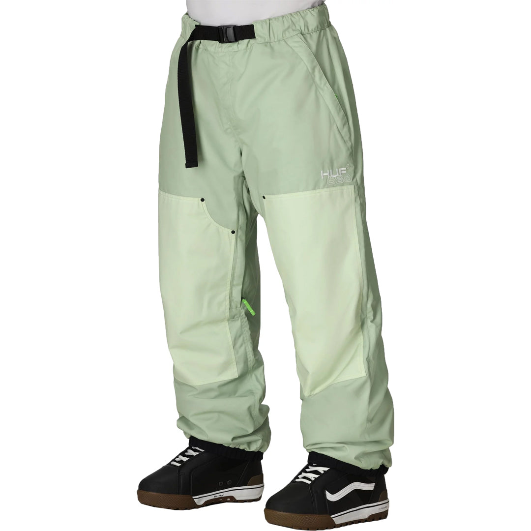 686 （シックス エイト シックス） | 686 X HUF DOUBLE H SHELL PANT / HUF GREEN COLORBLOCK | スノーボード・スケートボードのTACTICS JAPAN