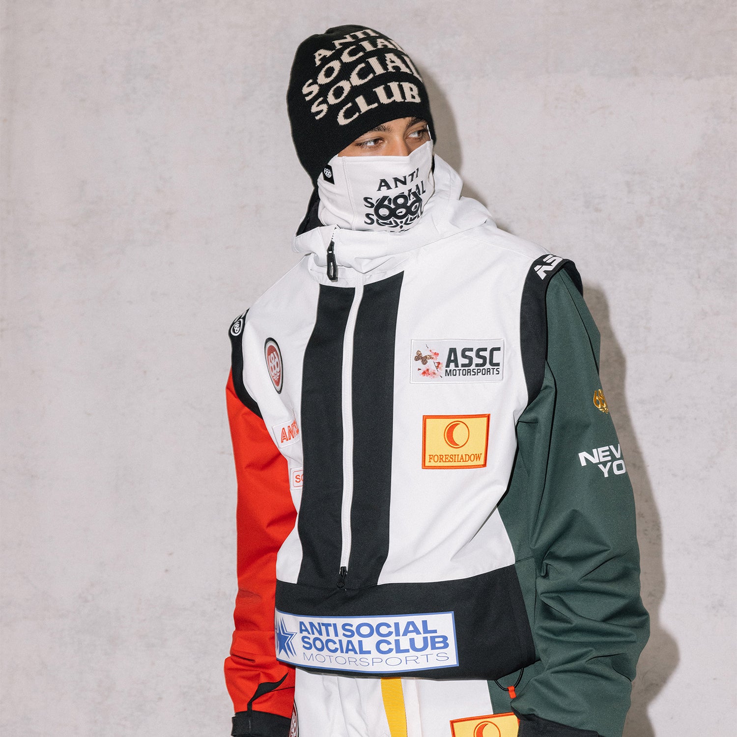 ASSC WHITE COLORBLOCK F1 SHELL ANORAK / ASSC WHITE COLORBLOCK