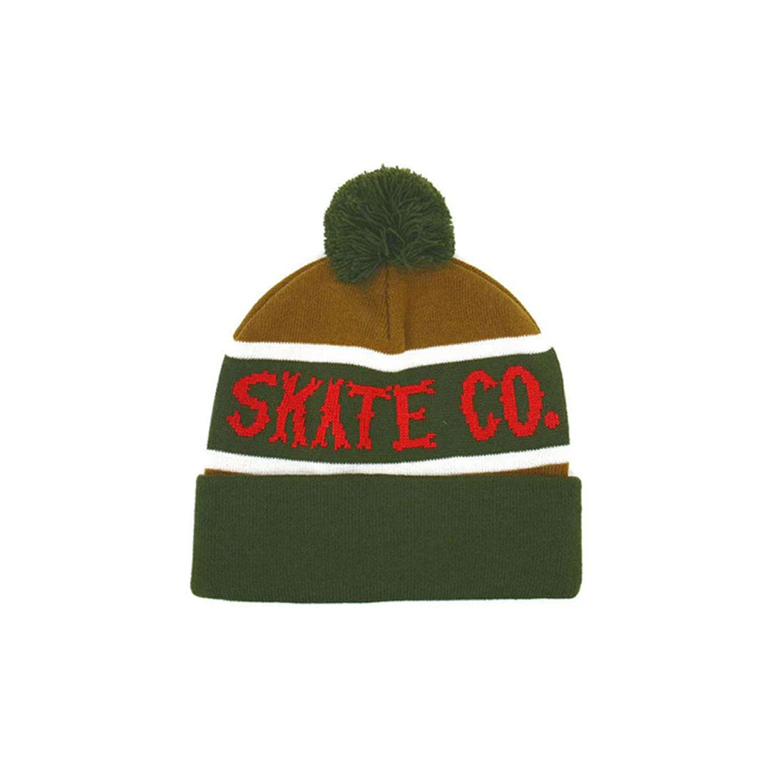 ANTIHERO SKATEBOARD（アンタイヒーロー スケートボード）| SZAMBONY POM BEANIE / OLIVE/GOLD/RED | スノーボード・スケートボードのTACTICS JAPAN