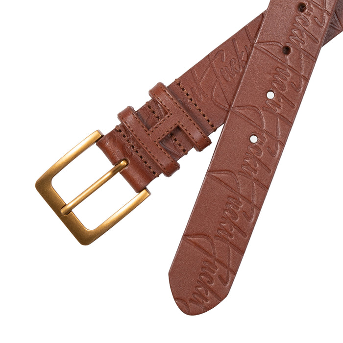 FUCK IT LEATHER BELT / TEAK