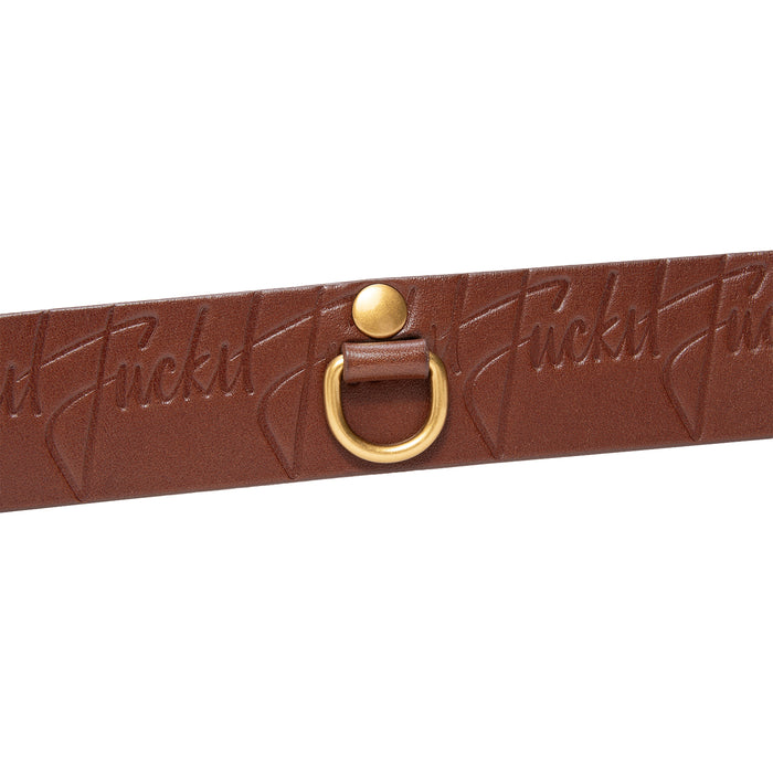 FUCK IT LEATHER BELT / TEAK