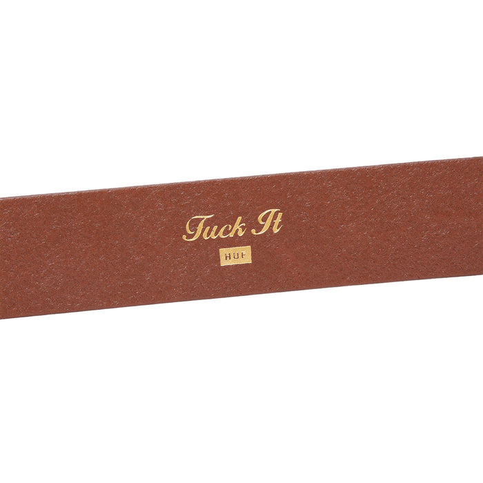 FUCK IT LEATHER BELT / TEAK