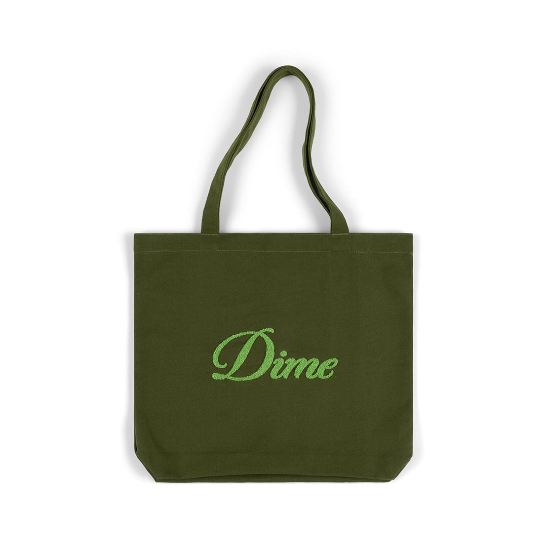 DIME MTL（ダイム モントリオール）| CURSIVE CHENILLE TOTE BAG / GRASS | スノーボード・スケートボードのTACTICS JAPAN