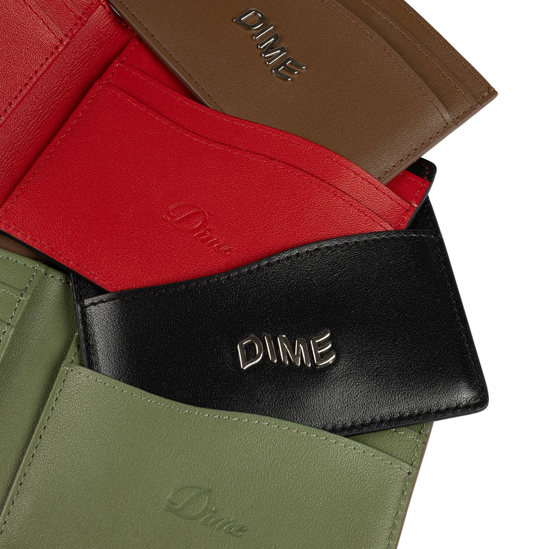 DIME MTL（ダイム モントリオール）| LEATHER BIFOLD WALLET / BLACK / CHERRY | スノーボード・スケートボードのTACTICS JAPAN