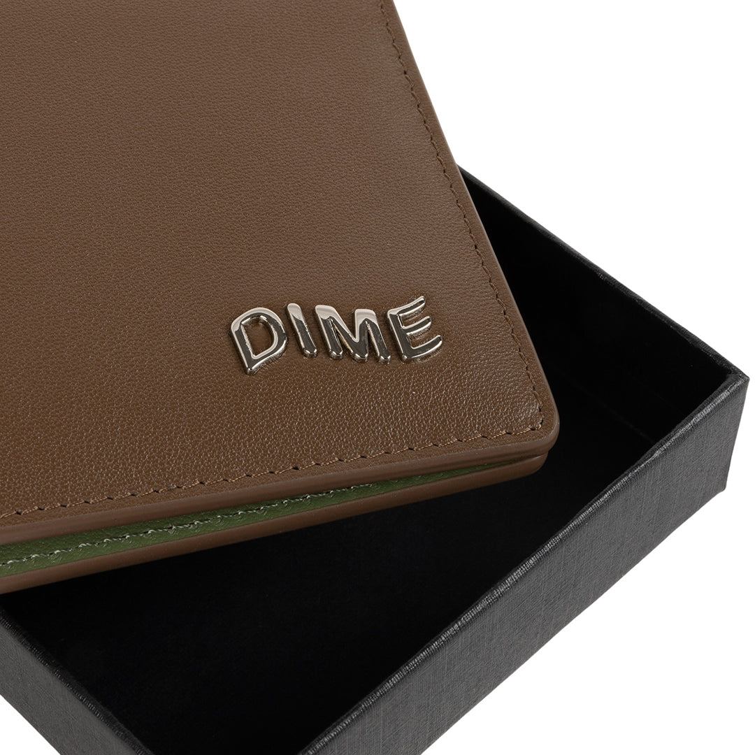 DIME MTL（ダイム モントリオール）| LEATHER BIFOLD WALLET / BROWN/OLIVE | スノーボード・スケートボードのTACTICS JAPAN