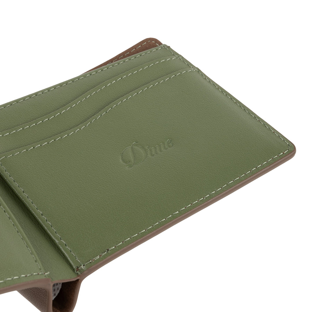 DIME MTL（ダイム モントリオール）| LEATHER BIFOLD WALLET / BROWN/OLIVE | スノーボード・スケートボードのTACTICS JAPAN