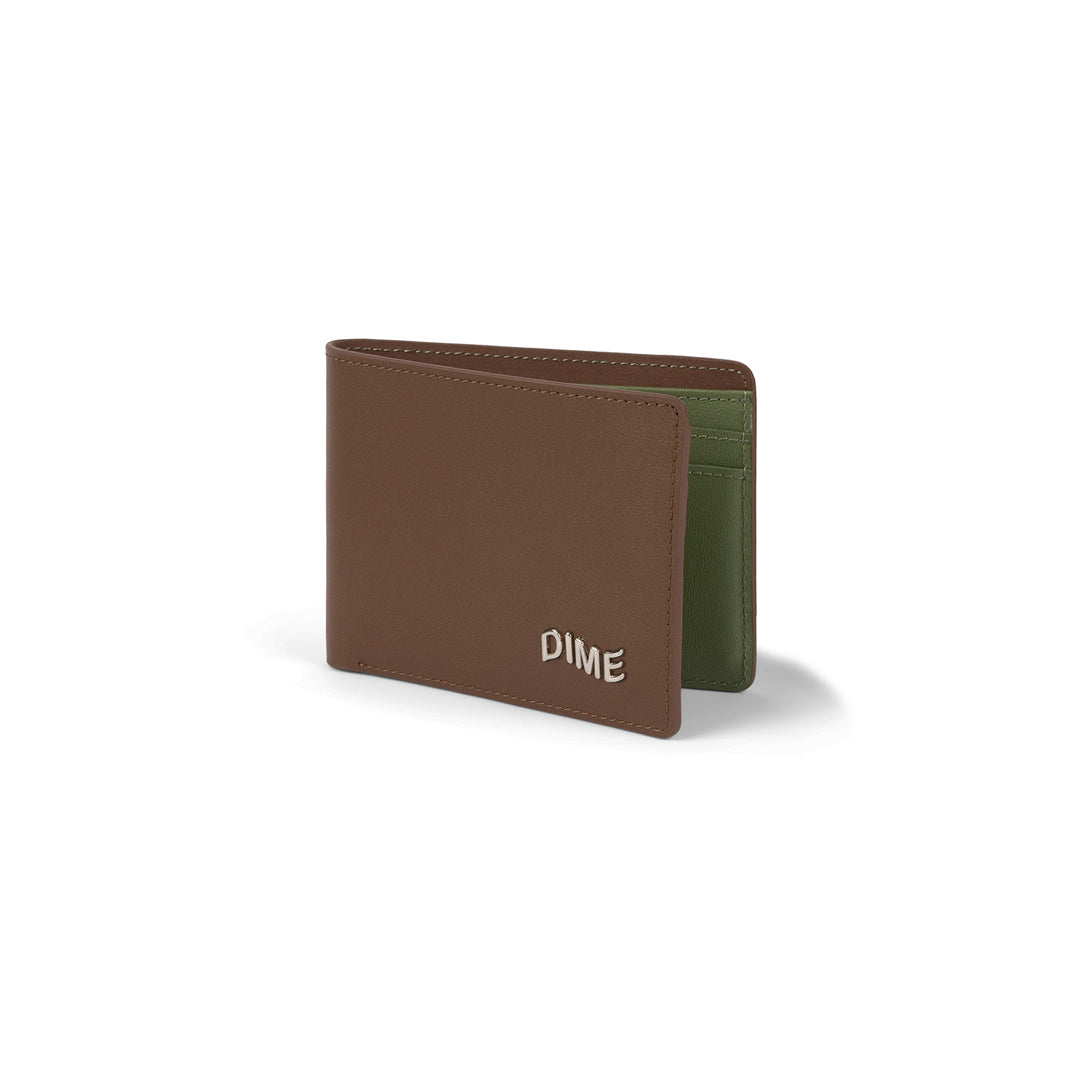 DIME MTL（ダイム モントリオール）| LEATHER BIFOLD WALLET / BROWN/OLIVE | スノーボード・スケートボードのTACTICS JAPAN