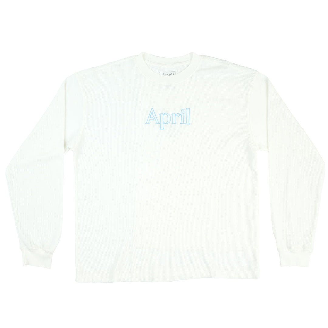 APRIL SKATEBOARDS（エイプリル スケートボード）| THERMAL LS EMBROID / WHITE | スノーボード・スケートボードのTACTICS JAPAN