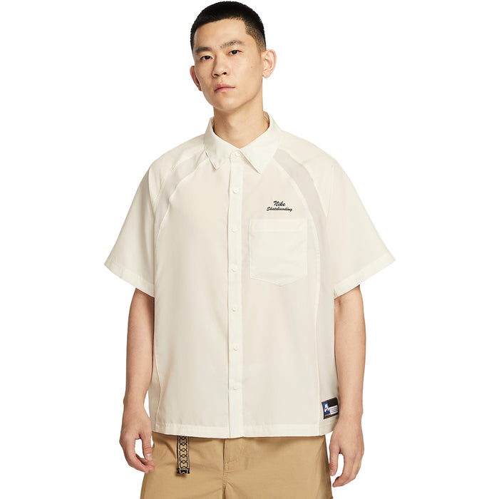 NIKE SB（ナイキ スケートボーディング）| NIKE SB DRI-FIT WOVEN SHORT-SLEEVE BOWLER SHIRT / WHITE | スノーボード・スケートボードのTACTICS JAPAN