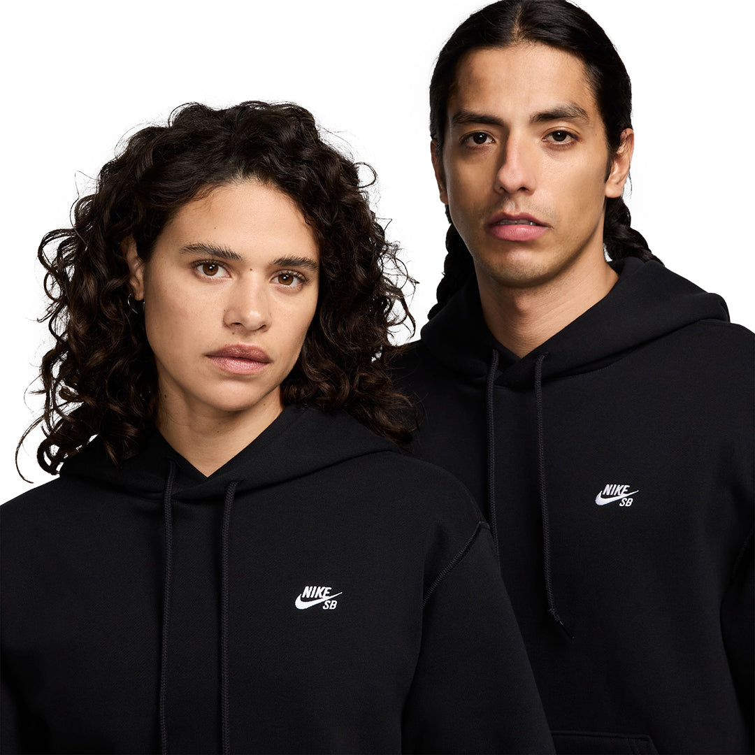 NIKE SB ESSENTIAL FLEECE PULLOVER / BLACK/WHITE