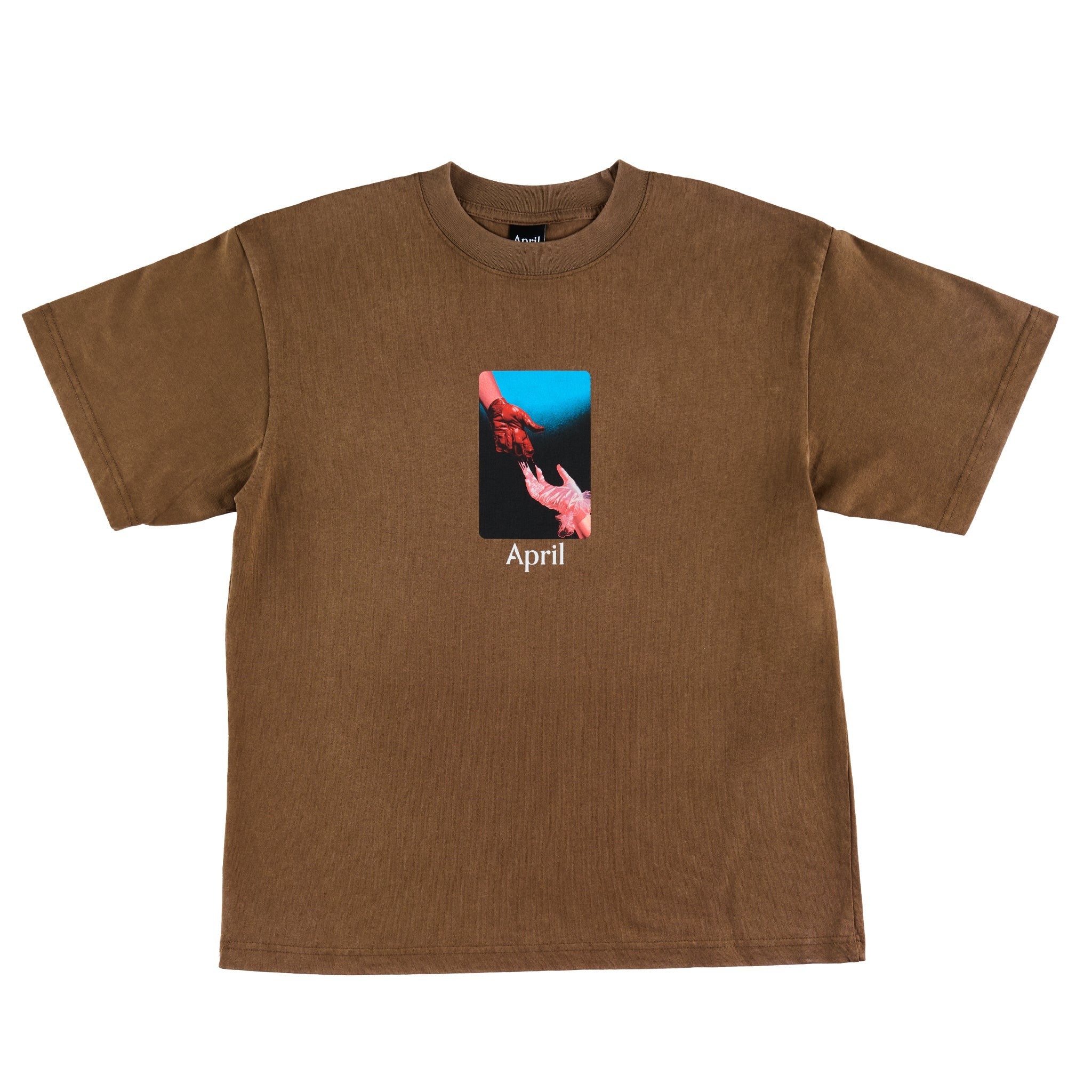 APRIL SKATEBOARDS | エイプリール スケートボード | MATERIAL TEE / WASHED BROWN | スノーボード・スケートボードのTACTICS JAPAN