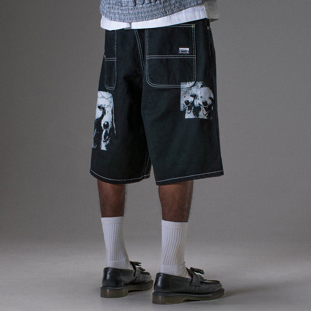 JACKER（ジャッカー）| BAGGY SHORT POODLE PALS / BLACK | スノーボード・スケートボードのTACTICS JAPAN