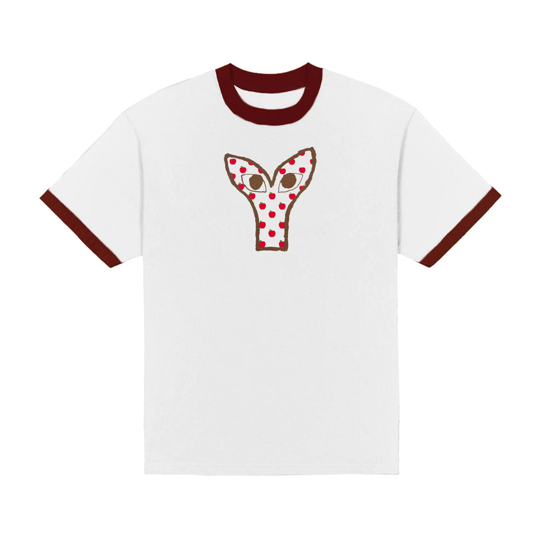 STINGWATER（スティングウォーター）| AAPI APPLE T-SHIRT / WHITE/BROWN RINGER | スノーボード・スケートボードのTACTICS JAPAN