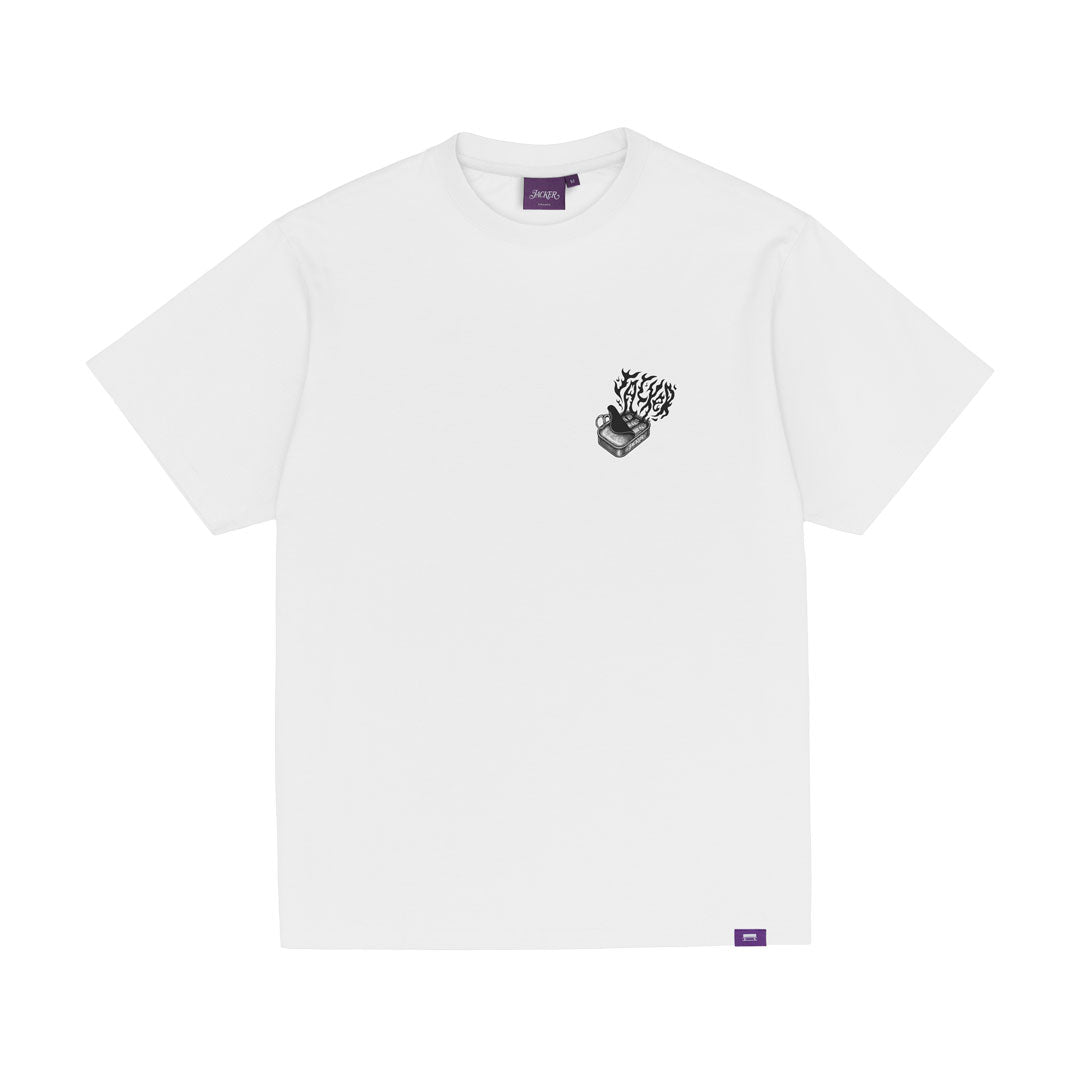 JACKER（ジャッカー）| BLACK SARDINE T-SHIRT / WHITE | スノーボード・スケートボードのTACTICS JAPAN
