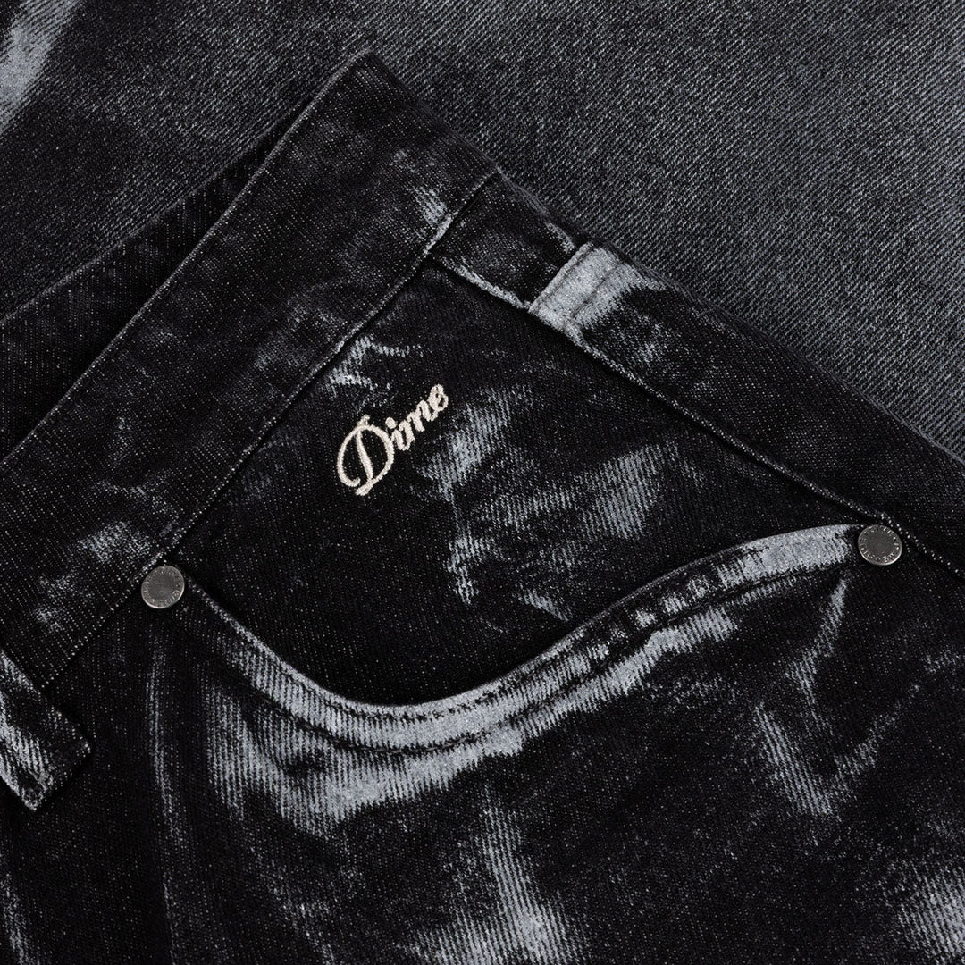 DIME（ダイム）| BAGGY DENIM PANTS / BLACK WHITEPRINT | スノーボード・スケートボードのTACTICS JAPAN