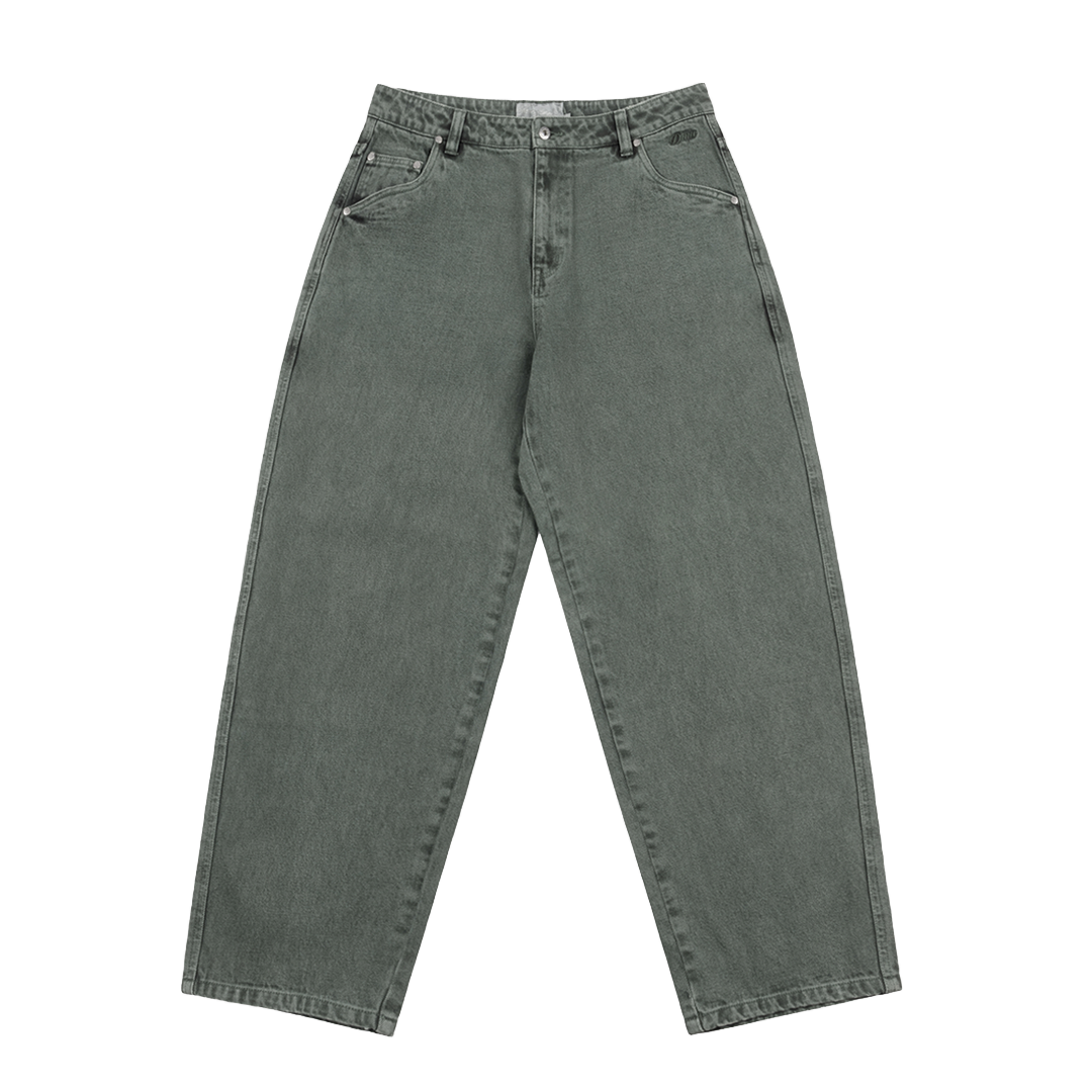 DIME MTL（ダイム モントリオール）| BAGGY DENIM PANTS / OVERDYED GREEN | スケートボード・スノーボードのTACTICS JAPAN