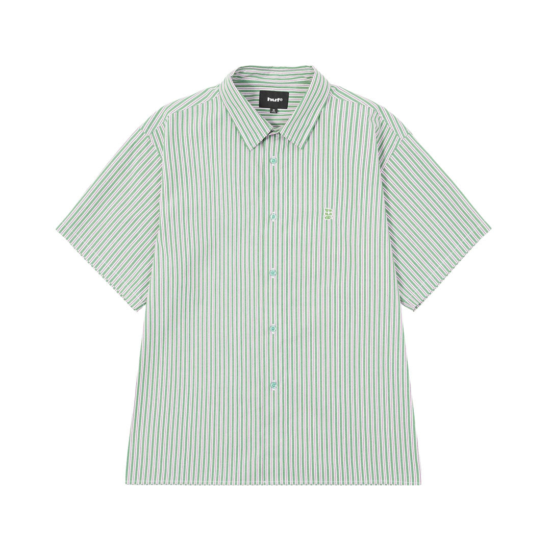 HUF（ハフ）| MEGABLAST STRIPE SHIRT / FOREST GREEN | スノーボード・スケートボードのTACTICS JAPAN