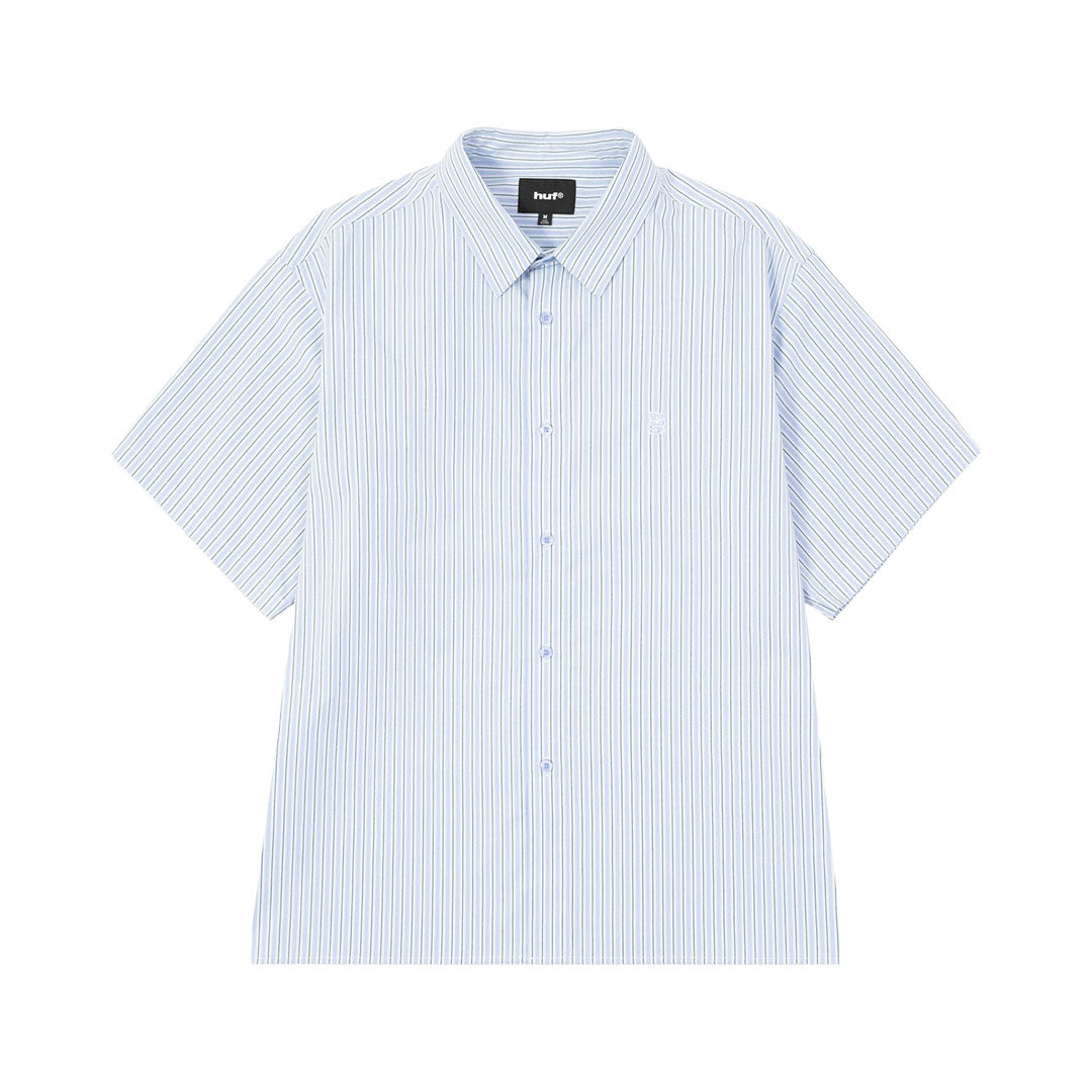 HUF（ハフ）| MEGABLAST STRIPE S/S SHIRT / LT BLUE | スノーボード・スケートボードのTACTICS JAPAN