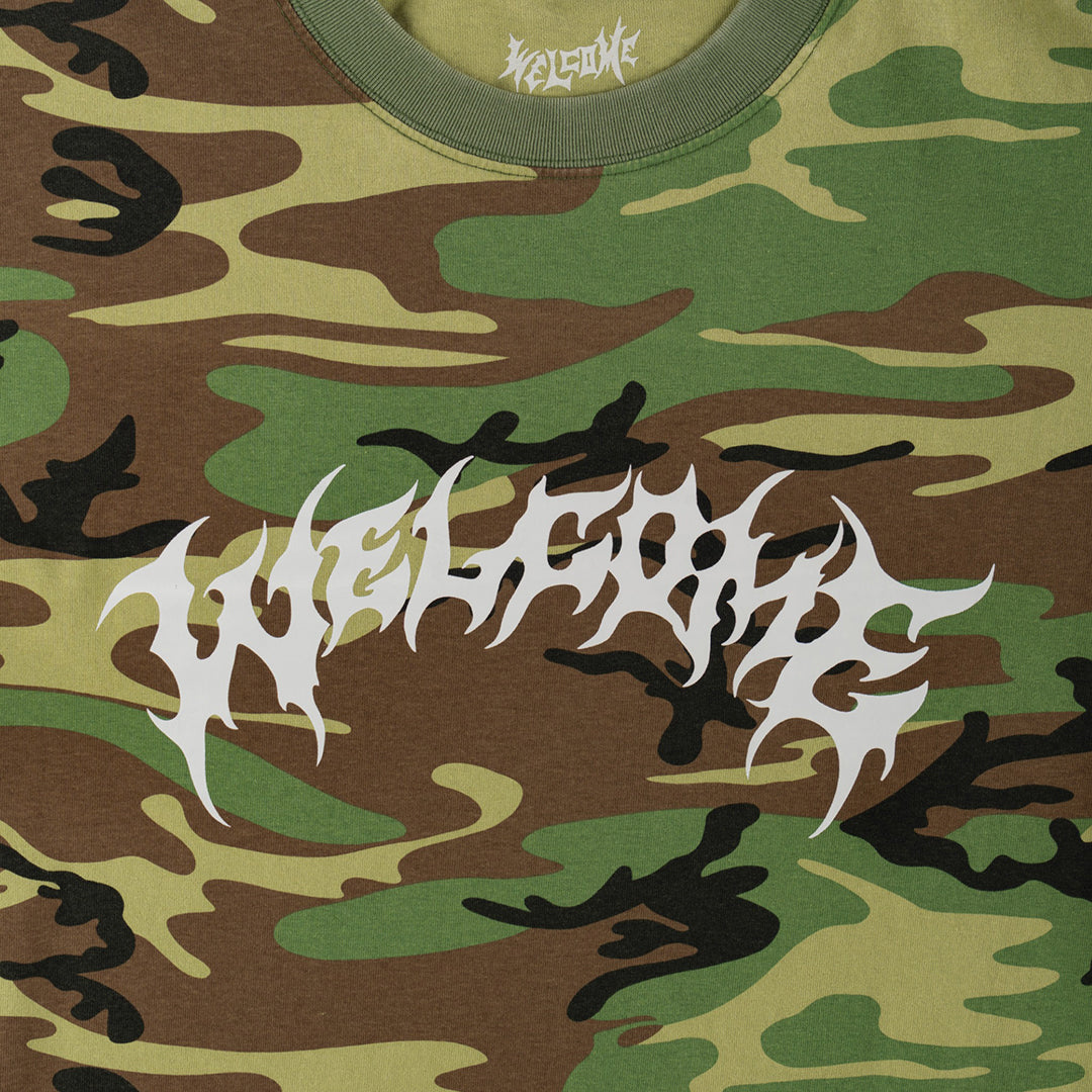 WELCOME SKATEBOARDS（ウェルカム スケートボード）| BARB CAMO BOXY GARMENT-DYED TEE / CAMO | スノーボード・スケートボードのTACTICS JAPAN